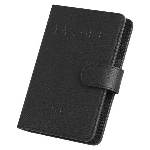 Smart Vegan Leather Passport Folio - with Apple Find My support